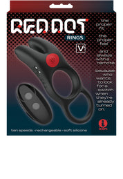 Red Dot Vibrating Cock Ring V1 With Remote - Black/red-Cockrings-Icon Brands-Andy's Adult World