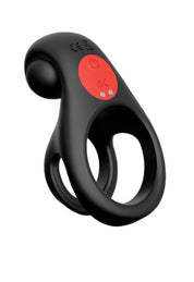 Red Dot Vibrating Cock Ring V2 With Remote - Black/red-Cockrings-Icon Brands-Andy's Adult World