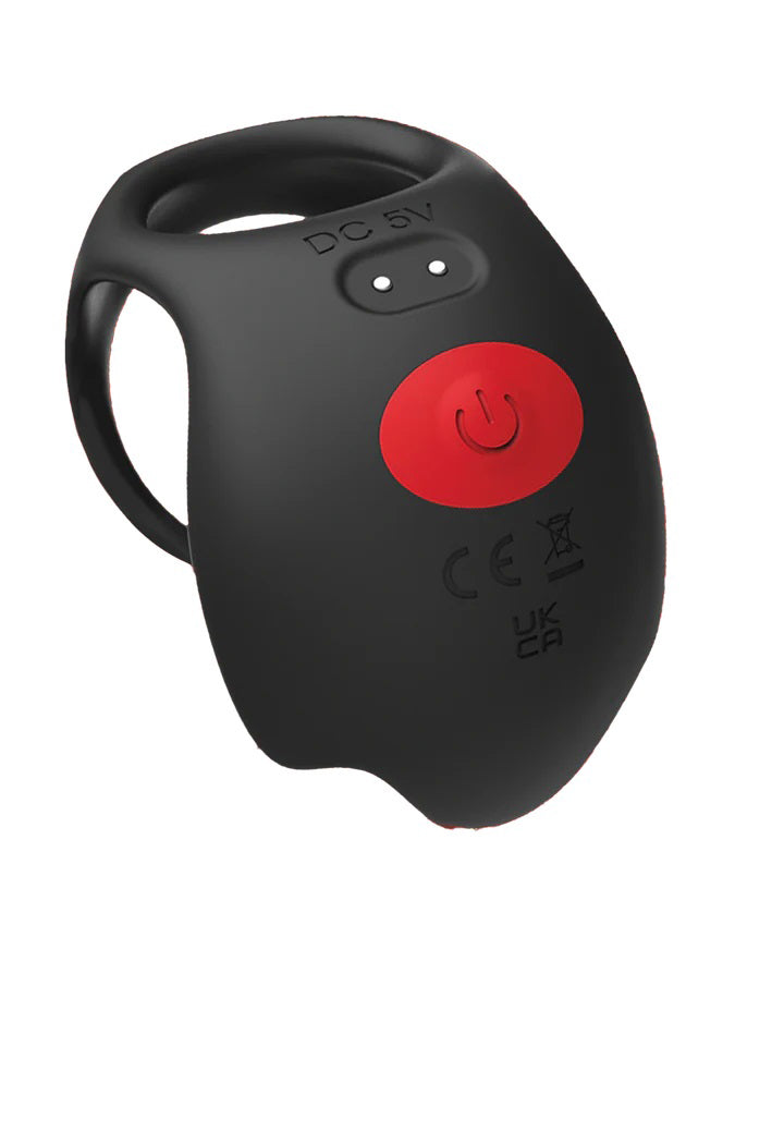 Red Dot Vibrating Cock Ring V3 With Remote - Black/red-Cockrings-Icon Brands-Andy's Adult World