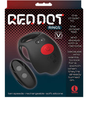 Red Dot Vibrating Cock Ring V3 With Remote - Black/red-Cockrings-Icon Brands-Andy's Adult World