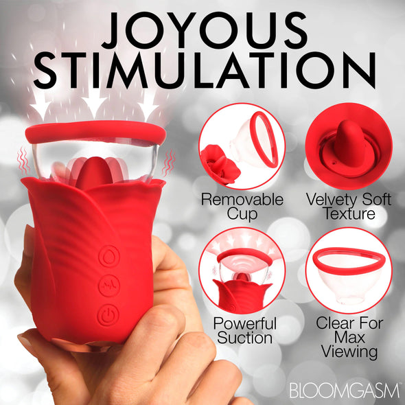 Lily Lover Sucking and Vibrating Clitoral Stimulator- Red-Vibrators-XR Brands inmi-Andy's Adult World