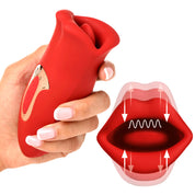 Lickgasm Kiss and Tell Mini Kissing and Vibrating Clitoral Stimulator - Red-Clit Stimulators-XR Brands Shegasm-Andy's Adult World