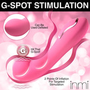 Extreme-G Inflating G-Spot Silicone Vibrator - Pink-Vibrators-XR Brands inmi-Andy's Adult World