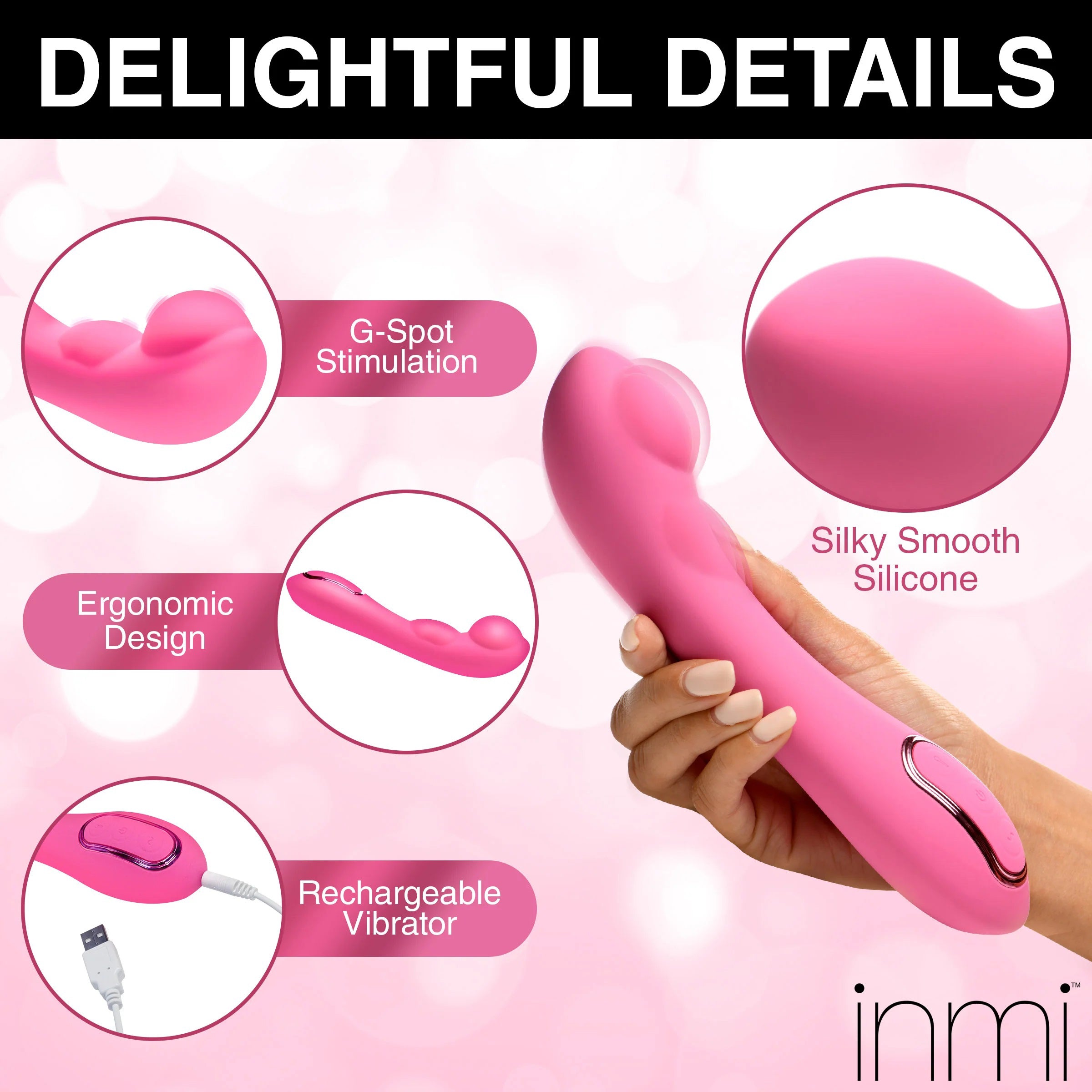 Extreme-G Inflating G-Spot Silicone Vibrator - Pink-Vibrators-XR Brands inmi-Andy's Adult World