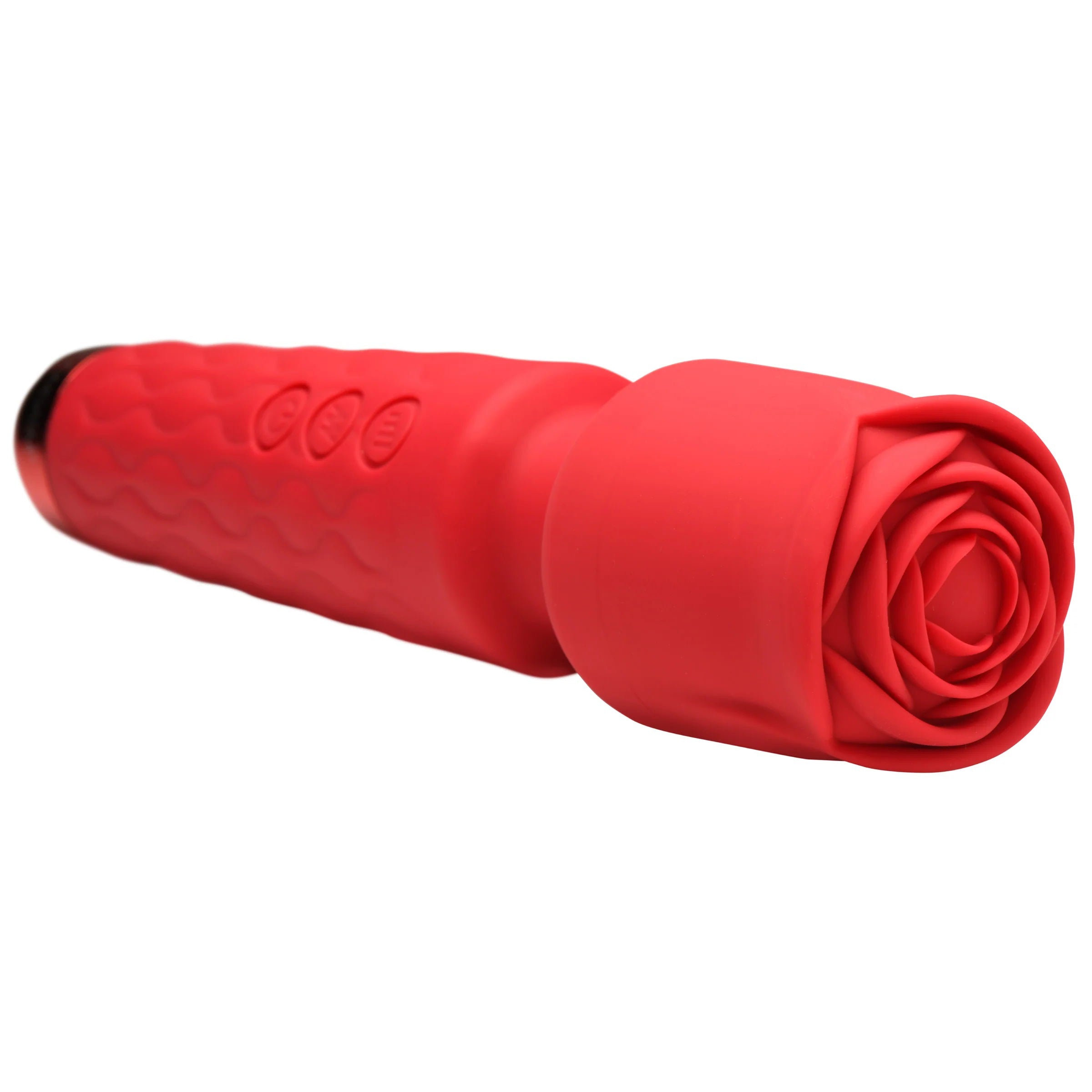 Pleasure Rose 10x Silicone Wand With Rose Attachment - Red-Vibrators-XR Brands inmi-Andy's Adult World