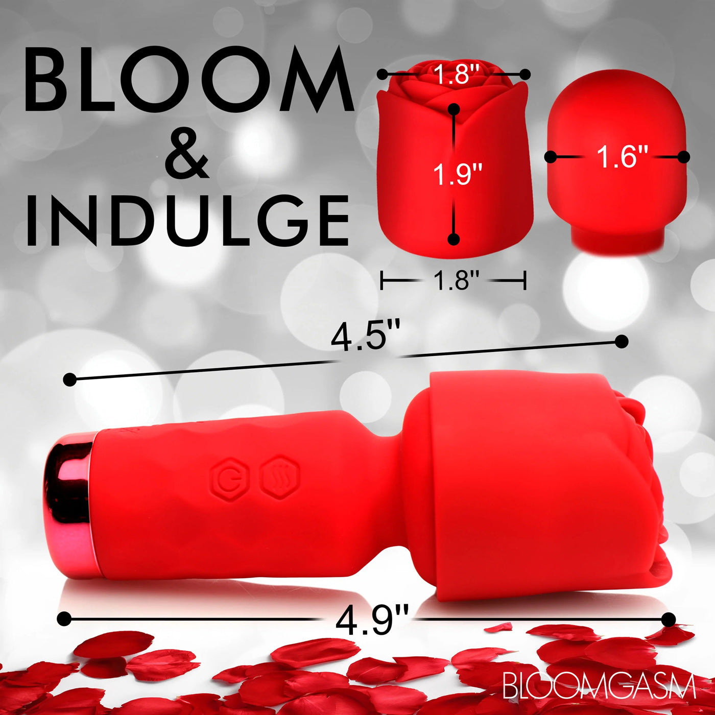 Pleasure Rose-Petite Mini Silicone Rose Wand - Red-Massagers-XR Brands inmi-Andy's Adult World