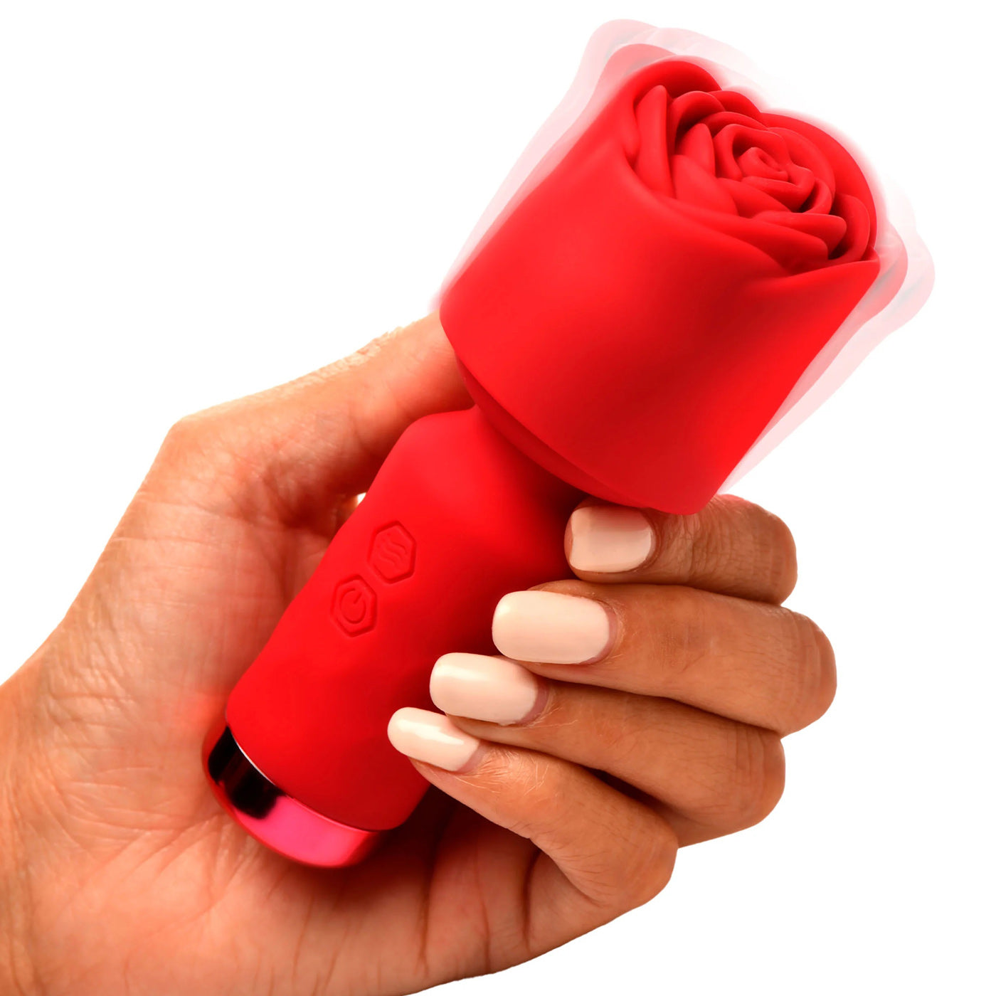 Pleasure Rose-Petite Mini Silicone Rose Wand - Red-Massagers-XR Brands inmi-Andy's Adult World