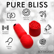 Pleasure Rose-Petite Mini Silicone Rose Wand - Red-Massagers-XR Brands inmi-Andy's Adult World