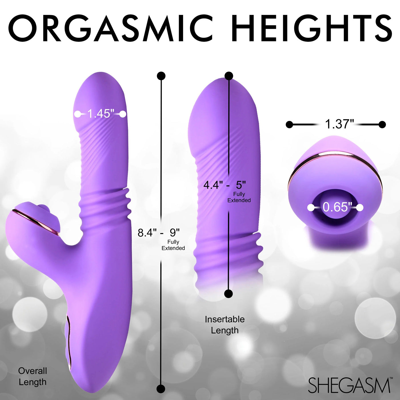 Pro-Thrust Max 14x Thrusting and Pulsing Silicone Rabbit - Purple-Vibrators-XR Brands Shegasm-Andy's Adult World