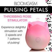 Pulsing Petals Throbbing Rose Stimulator - Pink-Clit Stimulators-XR Brands inmi-Andy's Adult World