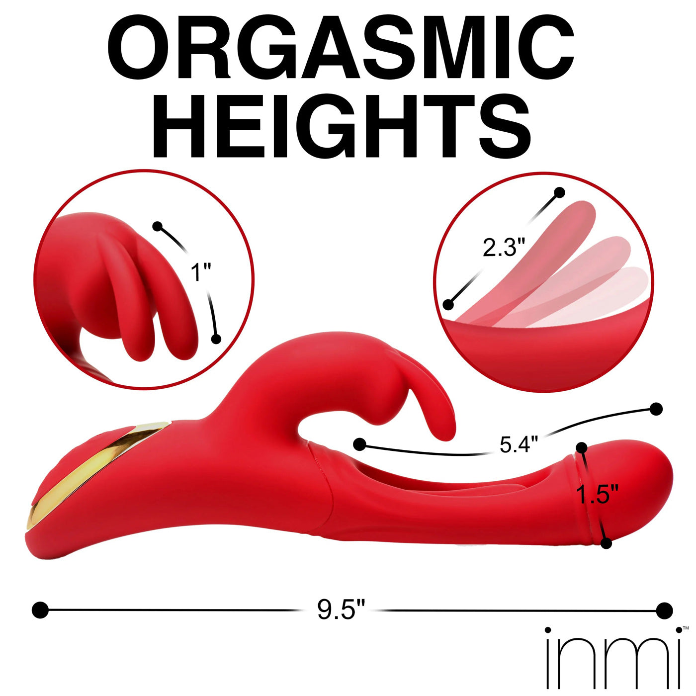 Rabbit Flick Flicking Silicone Rabbit Vibrator - Red-Vibrators-XR Brands inmi-Andy's Adult World