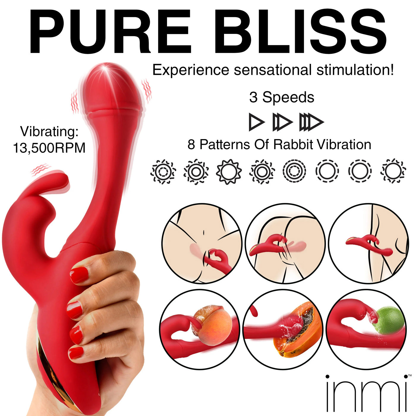 Rabbit Flick Flicking Silicone Rabbit Vibrator - Red-Vibrators-XR Brands inmi-Andy's Adult World