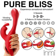 Rabbit Flick Flicking Silicone Rabbit Vibrator - Red-Vibrators-XR Brands inmi-Andy's Adult World