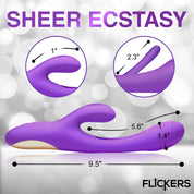 Tri-Flick Flicking Silicone Rabbit Vibrator - Purple-Vibrators-XR Brands inmi-Andy's Adult World