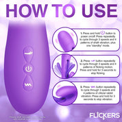 Tri-Flick Flicking Silicone Rabbit Vibrator - Purple-Vibrators-XR Brands inmi-Andy's Adult World