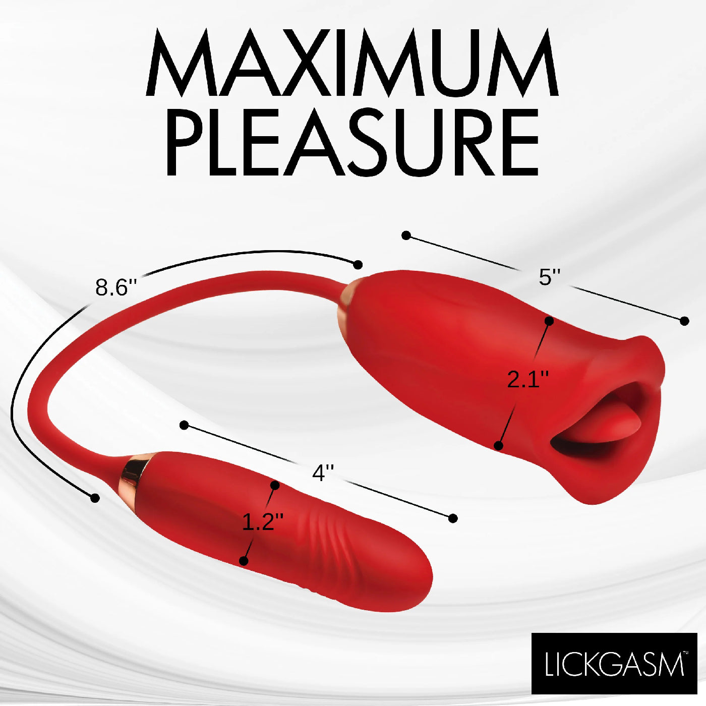 Magic Kiss Kissing Clitoral Stimulator With Thrusting Vibrator - Red-Vibrators-XR Brands Shegasm-Andy's Adult World