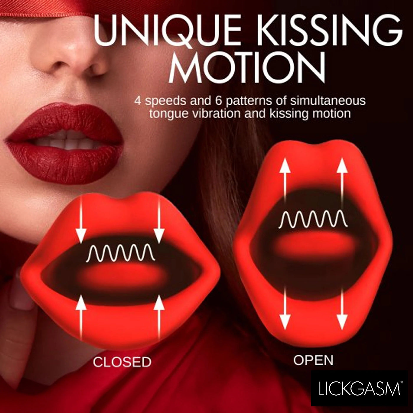 Magic Kiss Kissing Clitoral Stimulator With Thrusting Vibrator - Red-Vibrators-XR Brands Shegasm-Andy's Adult World