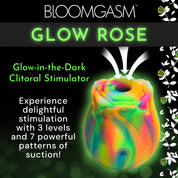 Glow Rose Glow-in-the-Dark Rose Clit Stimulator - Rainbow-Clit Stimulators-XR Brands inmi-Andy's Adult World