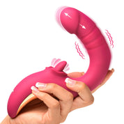 Tease and Please Thrusting and Licking Vibrator - Fuchsia-Vibrators-XR Brands Shegasm-Andy's Adult World