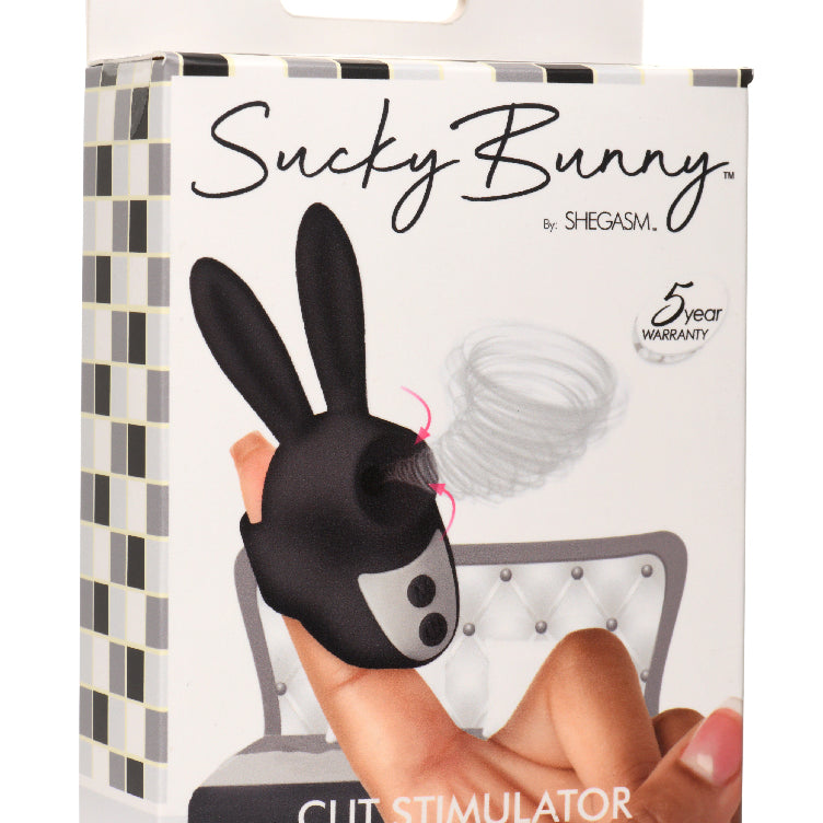 Sucky Bunny Clit Stimulator - Black-Vibrators-XR Brands inmi-Andy's Adult World