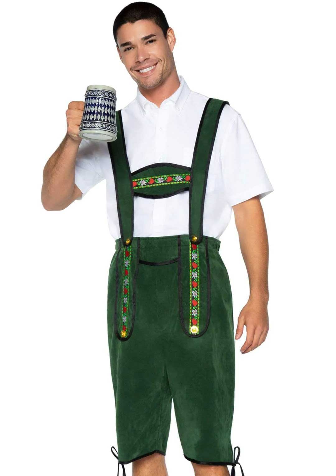 Men's Beerfest Lederhosen Oktoberfest Costume - X-Large - Green-Costumes-Leg Avenue-Andy's Adult World