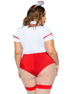 Plus Nurse Feelgood Sexy Costume - 3x/4x - White / Red-Lingerie & Sexy Apparel-Leg Avenue-Andy's Adult World