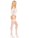 Rhinestone Net and Lace Teddy - One Size - White-Lingerie & Sexy Apparel-Leg Avenue-Andy's Adult World