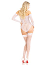 Rhinestone Net and Lace Teddy - One Size - White-Lingerie & Sexy Apparel-Leg Avenue-Andy's Adult World