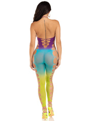 Ombre Footless Bodystocking - One Size - Ocean-Lingerie & Sexy Apparel-Leg Avenue-Andy's Adult World