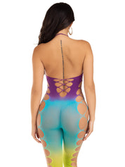 Ombre Footless Bodystocking - One Size - Ocean-Lingerie & Sexy Apparel-Leg Avenue-Andy's Adult World