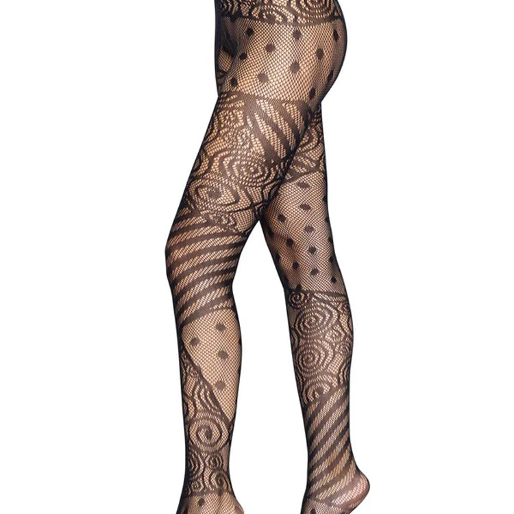 Doll Net Tights - One Size - Black-Lingerie & Sexy Apparel-Leg Avenue-Andy's Adult World