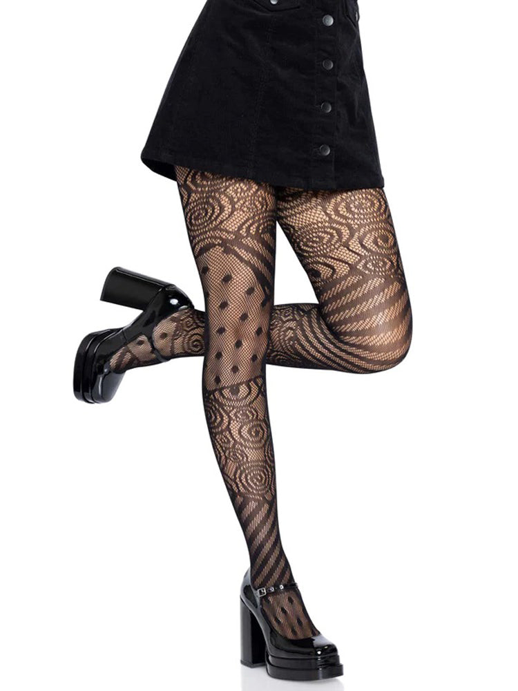 Doll Net Tights - One Size - Black-Lingerie & Sexy Apparel-Leg Avenue-Andy's Adult World