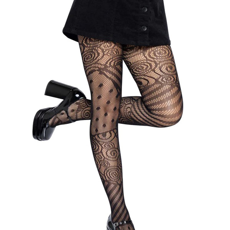 Doll Net Tights - One Size - Black-Lingerie & Sexy Apparel-Leg Avenue-Andy's Adult World