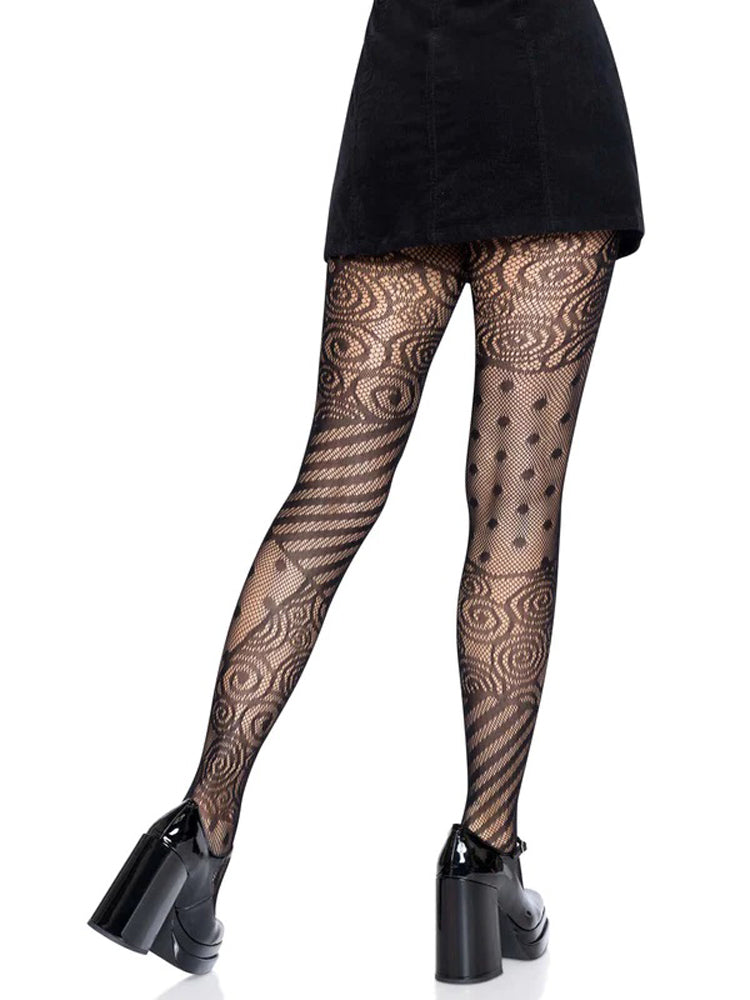 Doll Net Tights - One Size - Black-Lingerie & Sexy Apparel-Leg Avenue-Andy's Adult World