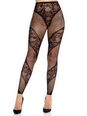 Azura Footless Tights O/s - Black-Lingerie & Sexy Apparel-Leg Avenue-Andy's Adult World