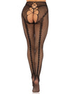 French Cut Crotchless Fishnet - One Size - Black-Lingerie & Sexy Apparel-Leg Avenue-Andy's Adult World