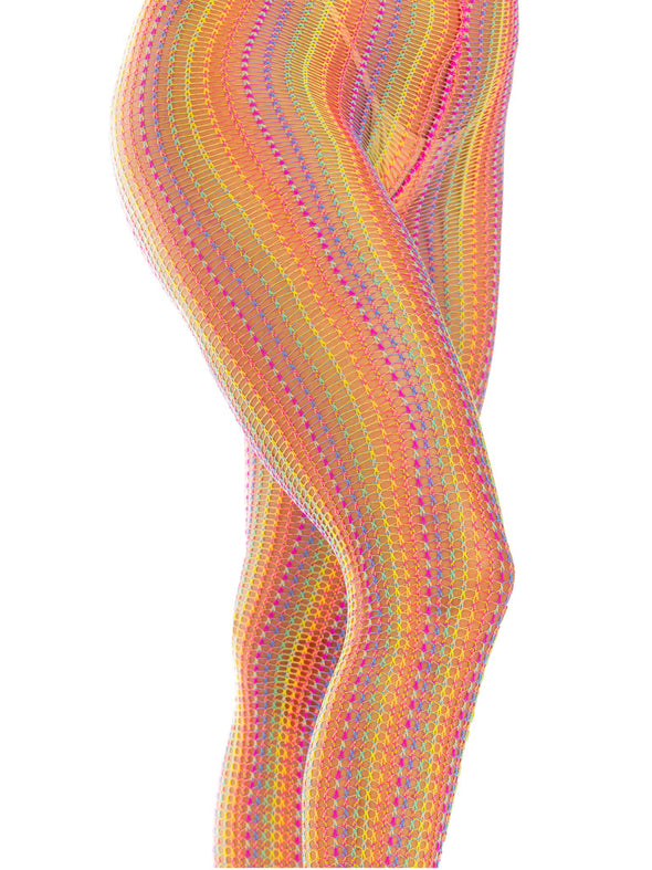 Rainbow Crochet Net Tights - One Size - Multicolor-Lingerie & Sexy Apparel-Leg Avenue-Andy's Adult World