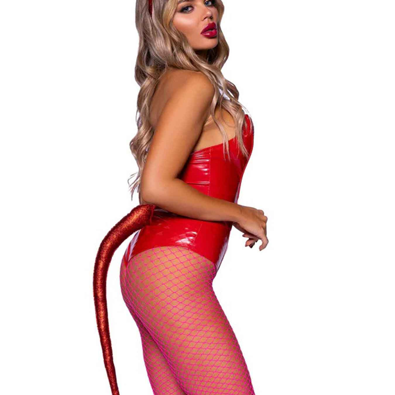 Devil Horns Headband and Tail Set - Red-Lingerie & Sexy Apparel-Leg Avenue-Andy's Adult World