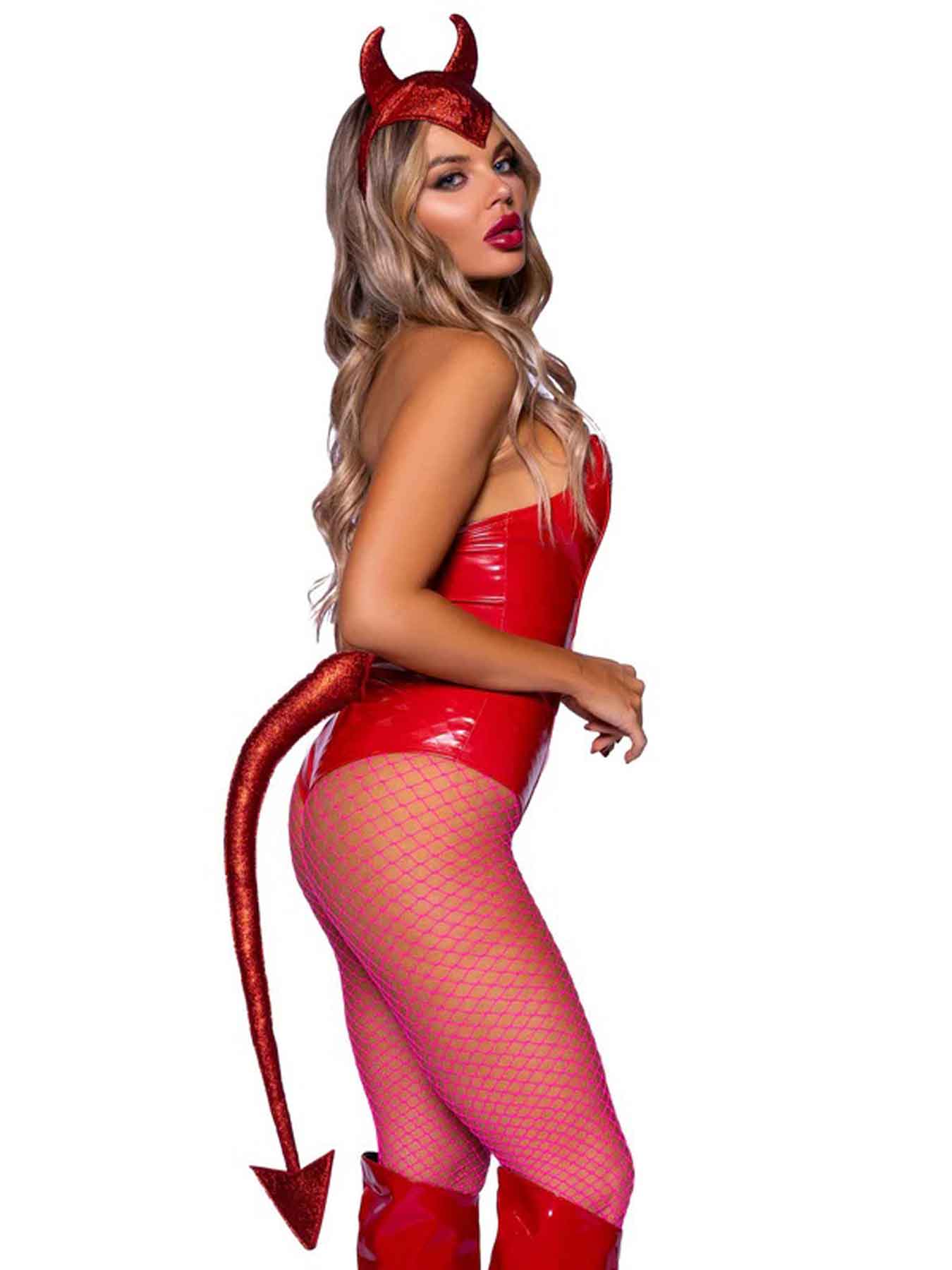 Devil Horns Headband and Tail Set - Red-Lingerie & Sexy Apparel-Leg Avenue-Andy's Adult World