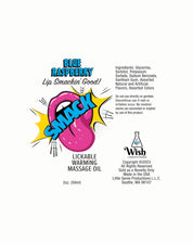 Smack Warming and Lickable Massage Oil - Blue Raspberry 2 Oz-Lubricants Creams & Glides-Little Genie-Andy's Adult World