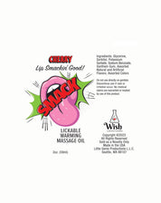 Smack Warming and Lickable Massage Oil - Cherry 2 Oz-Lubricants Creams & Glides-Little Genie-Andy's Adult World