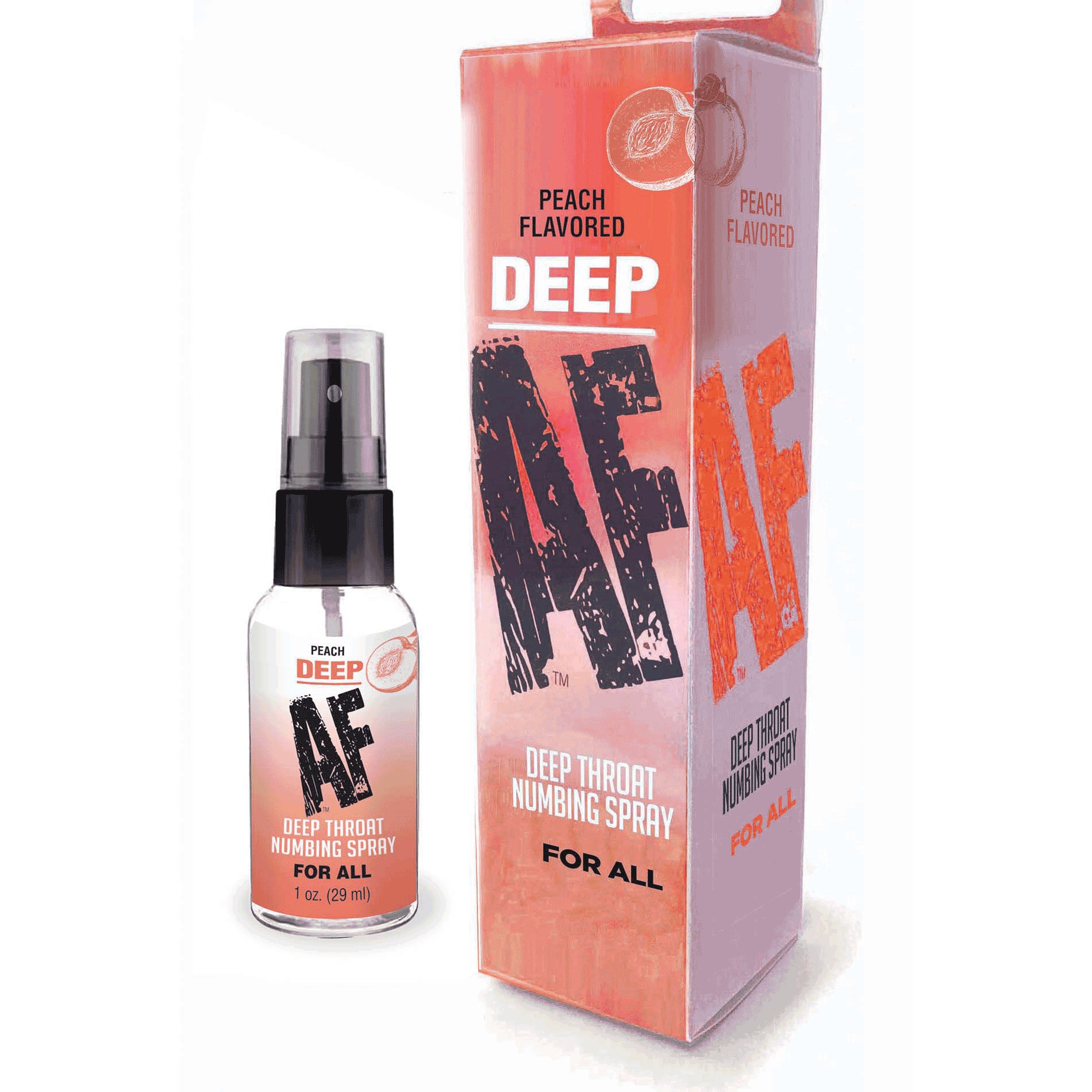 Deep Af Numbing Throat Spray 1 Oz - Peach-Lubricants Creams & Glides-Little Genie-Andy's Adult World