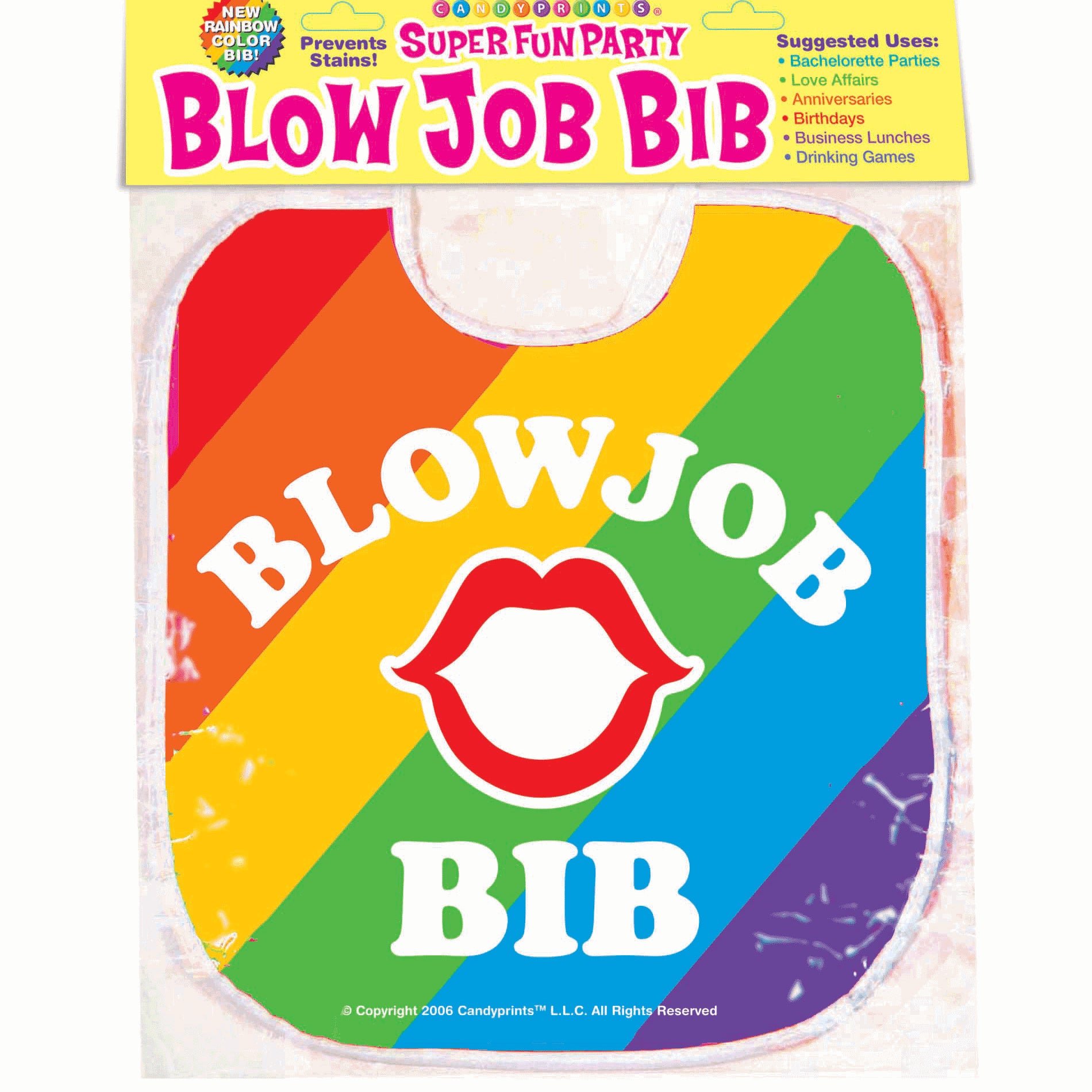 Blow Job Bib - Rainbow-Party Supplies-Little Genie-Andy's Adult World