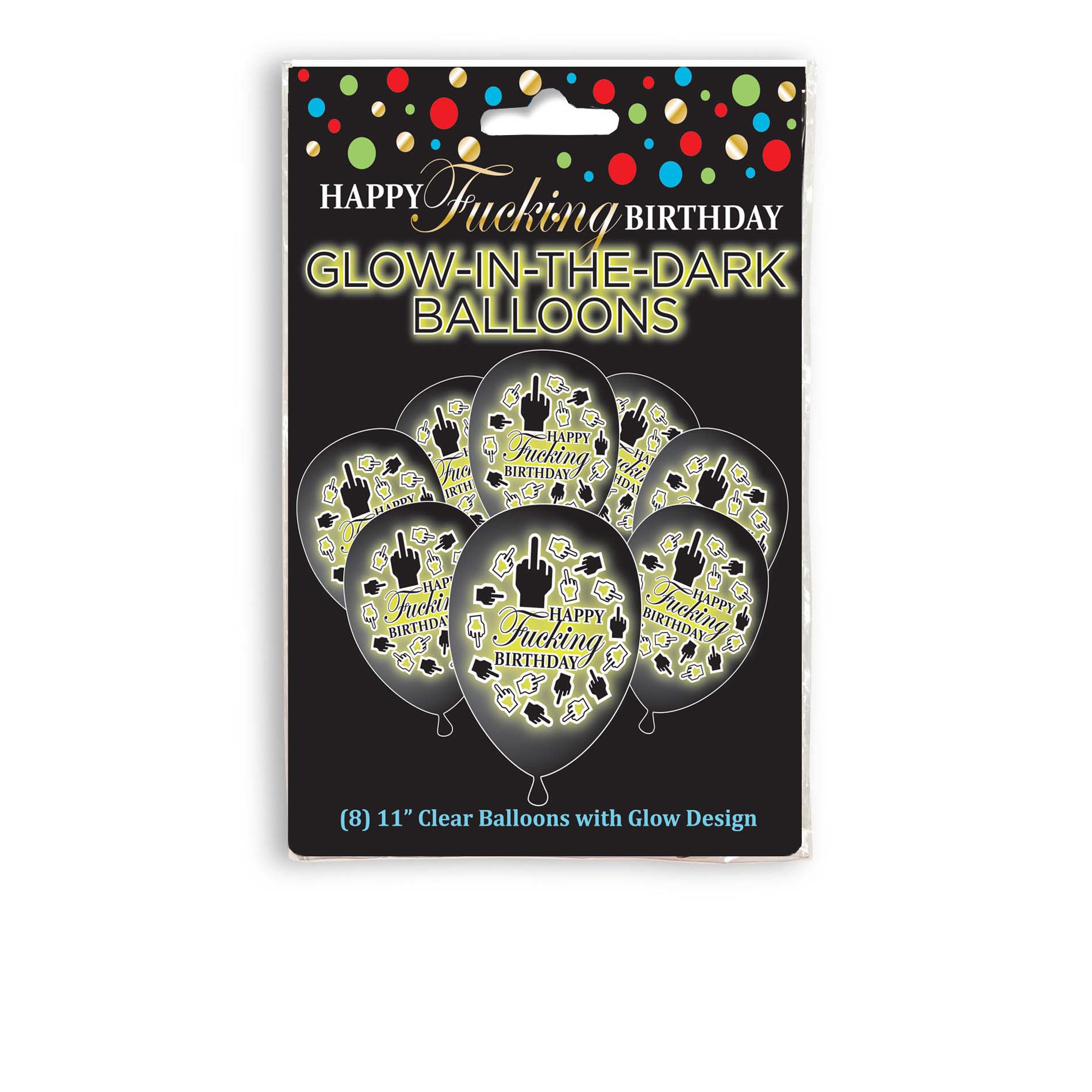 Happy Fucking Birthday Glow Balloons-Gag Gifts & Novelties-Little Genie-Andy's Adult World