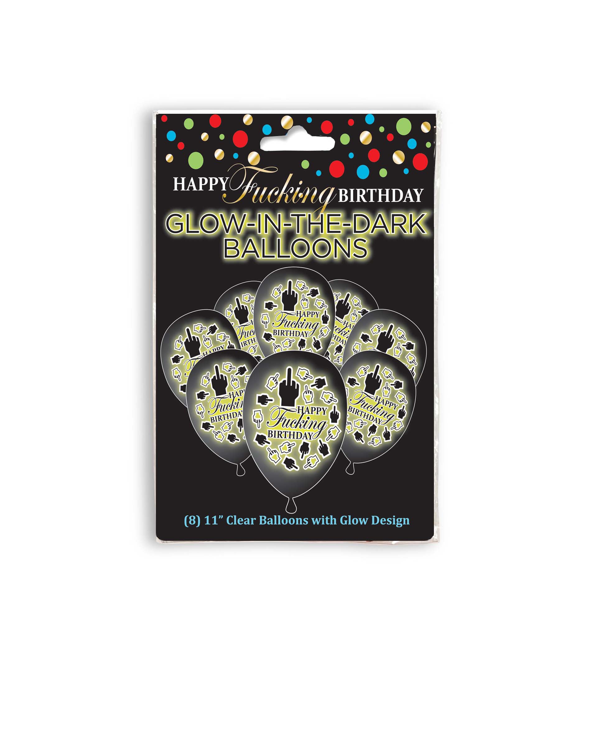 Happy Fucking Birthday Glow Balloons-Gag Gifts & Novelties-Little Genie-Andy's Adult World