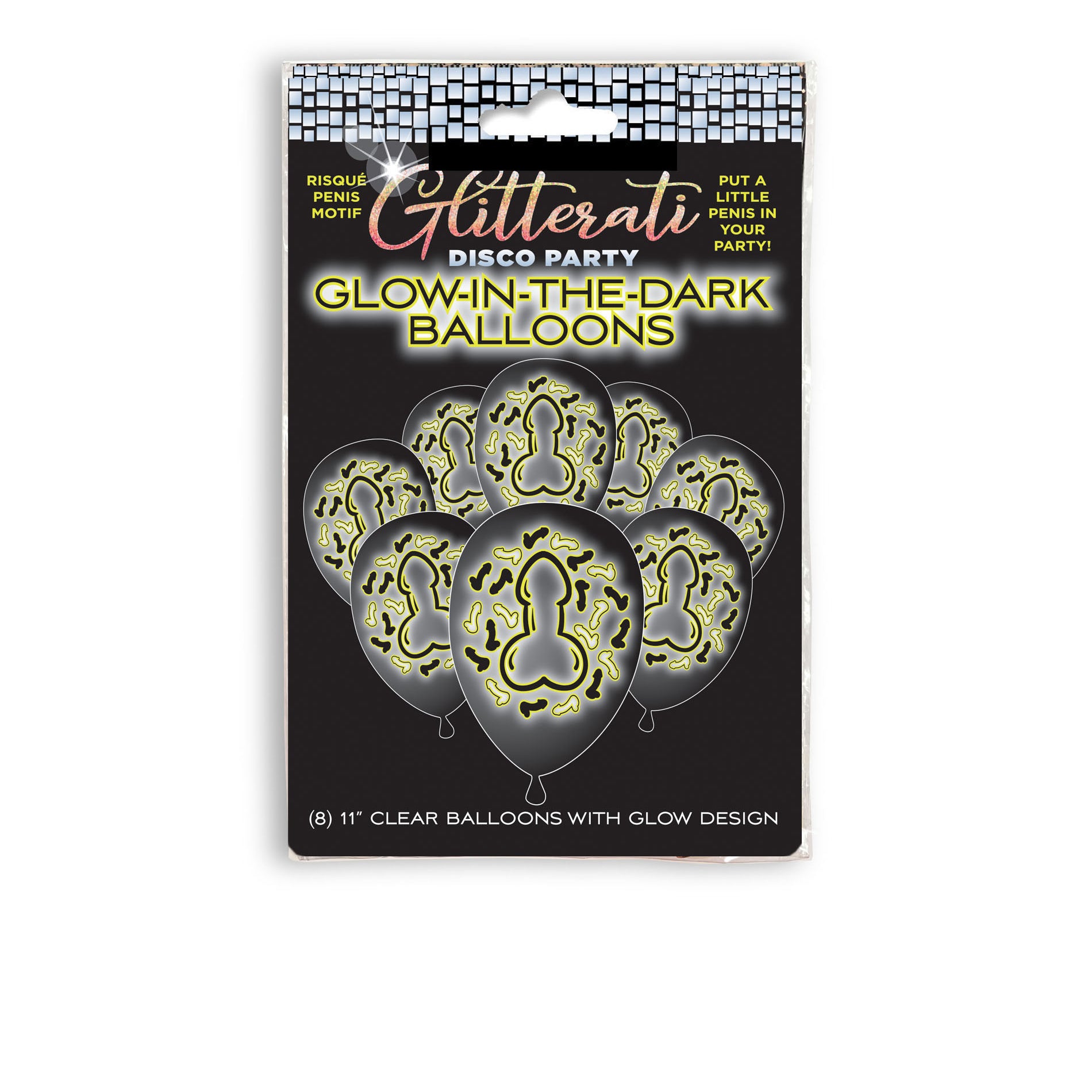 Glitterati Disco Penis Glow Balloons-Gag Gifts & Novelties-Little Genie-Andy's Adult World