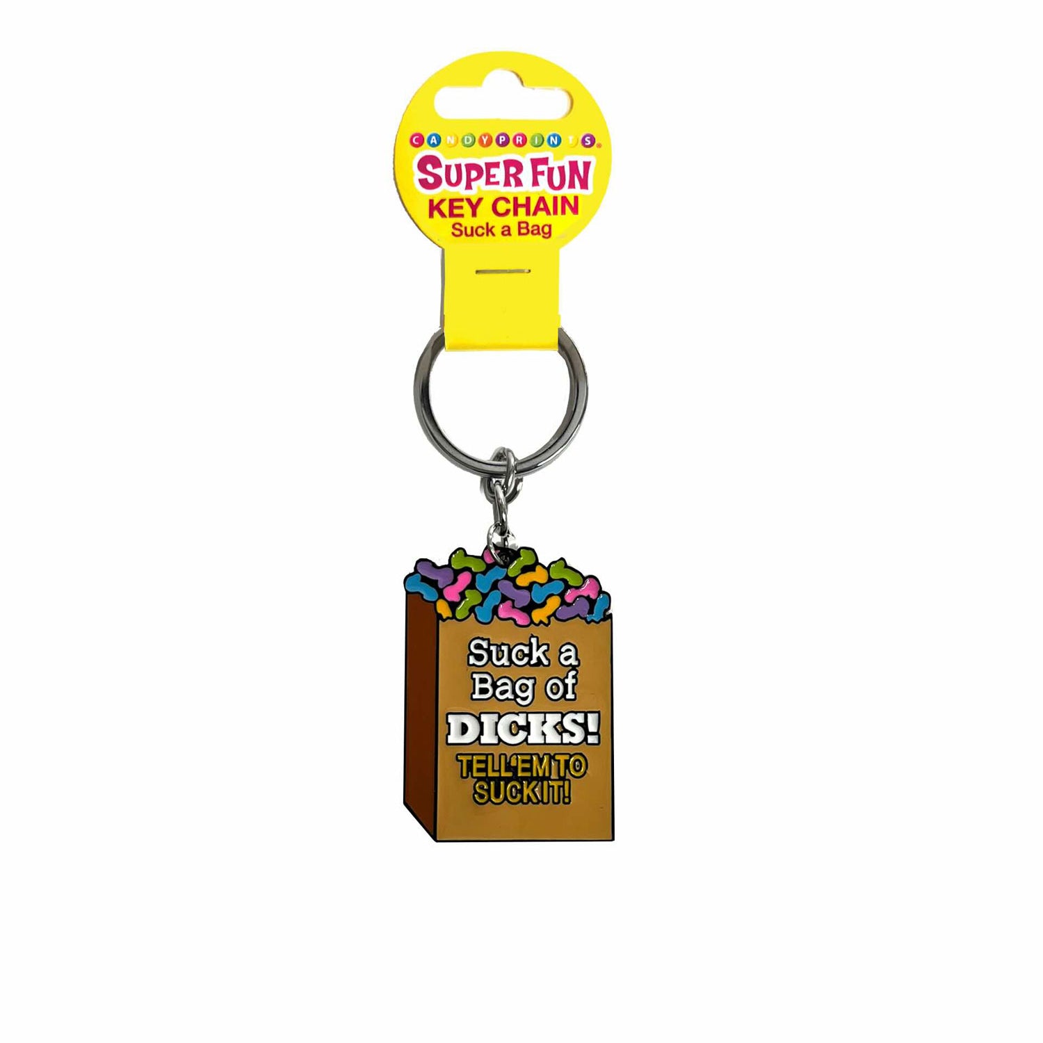 Super Fun Key Chain, Suck a Bag of Dicks-Party Supplies-Little Genie-Andy's Adult World