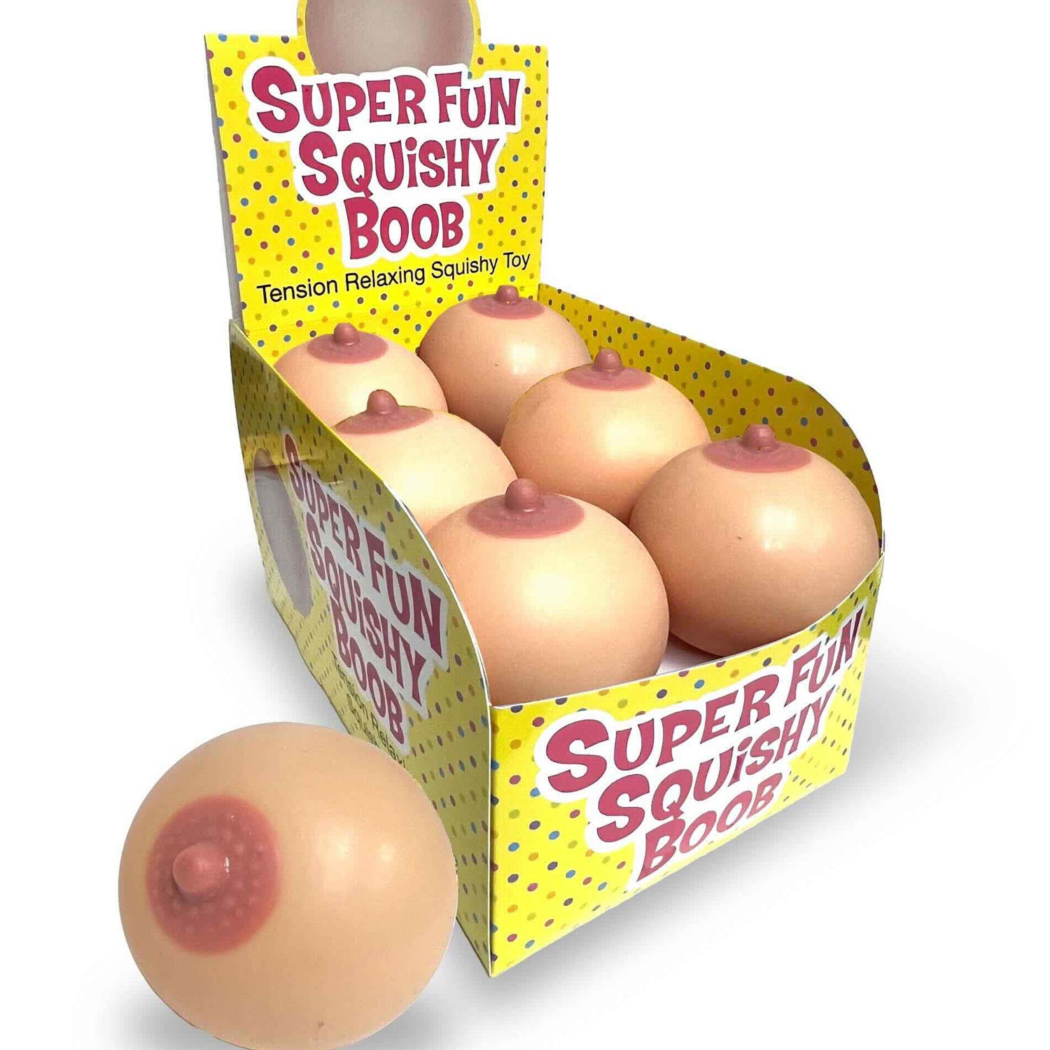 Super Fun Squishy Boobs Display 12 Ct.-Bachelor & Bachelorette Items-Little Genie-Andy's Adult World