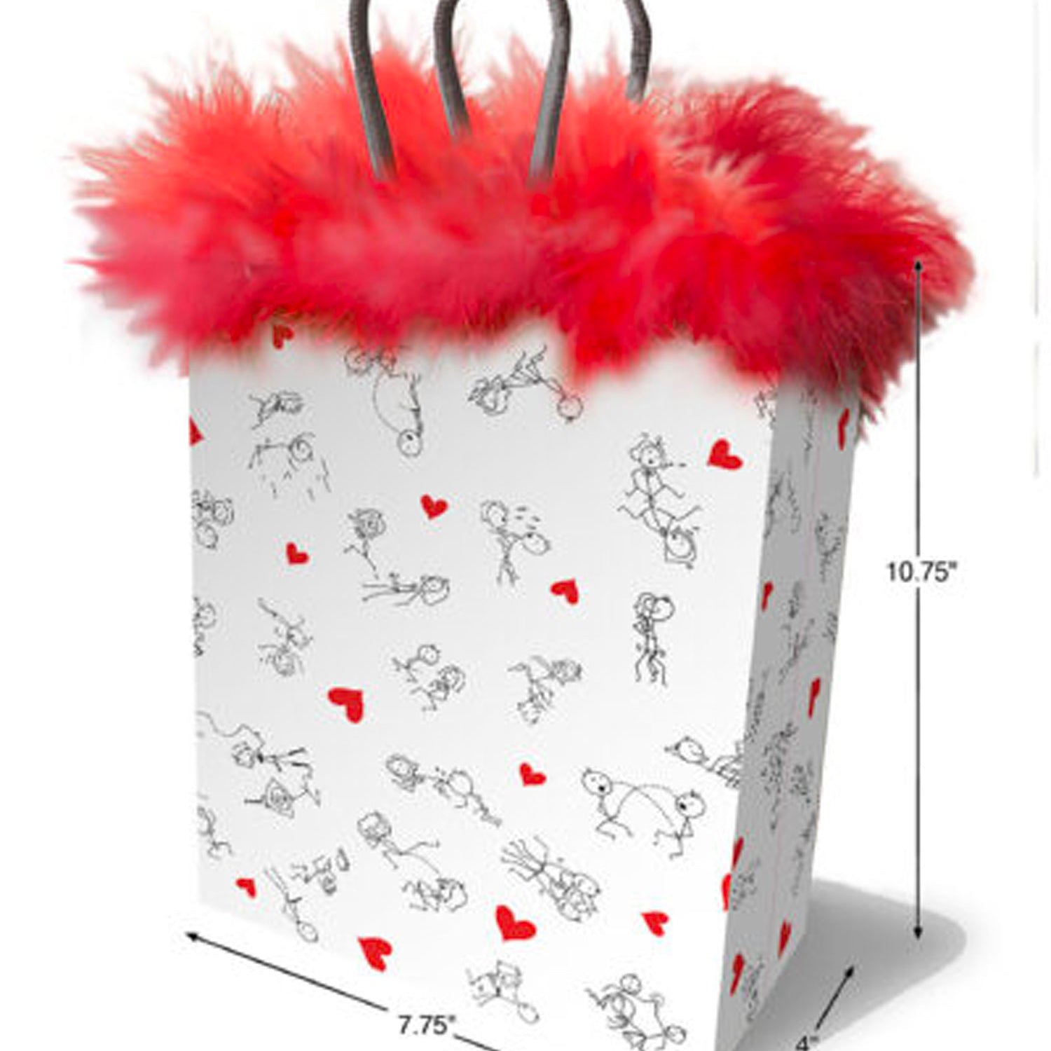 Stick Figures Gift Bag - Red-Gag Gifts & Novelties-Little Genie-Andy's Adult World