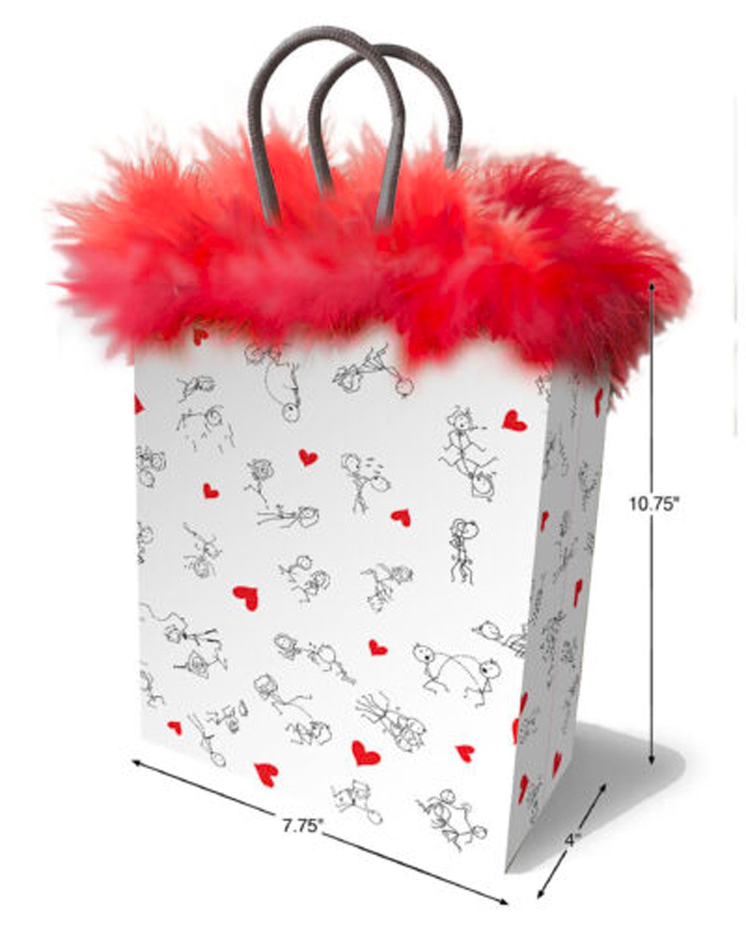 Stick Figures Gift Bag - Red-Gag Gifts & Novelties-Little Genie-Andy's Adult World